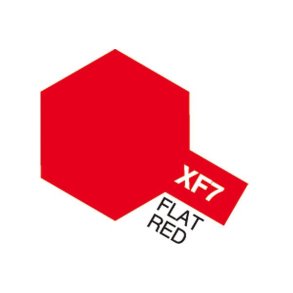 XF-7 Flat Red, Acrylic Mini 10 ml (penselmaling, mat) - Tamiya